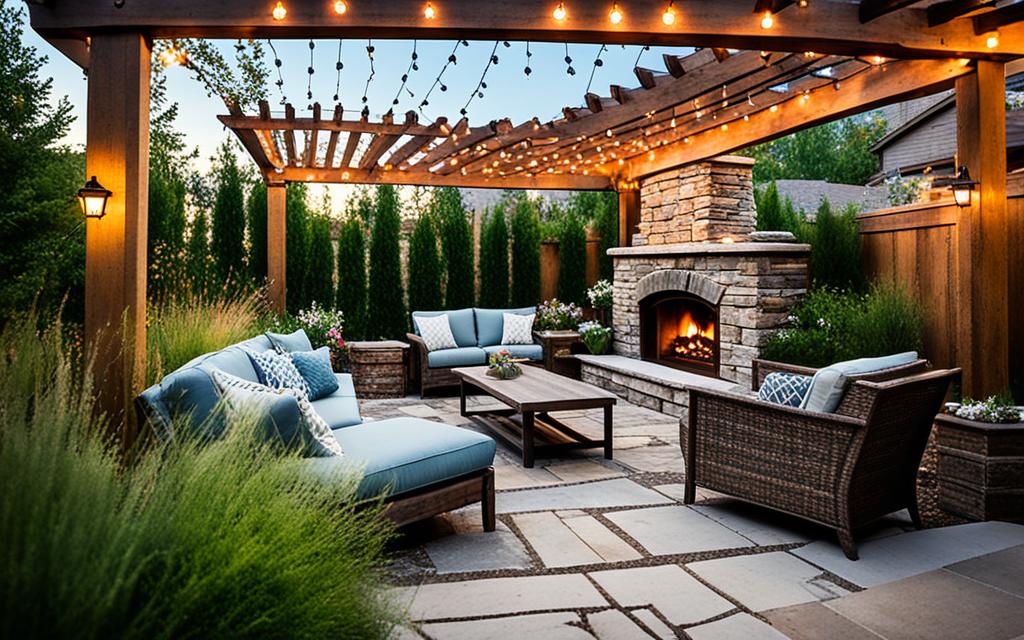 Rustic outdoor living area design ideas